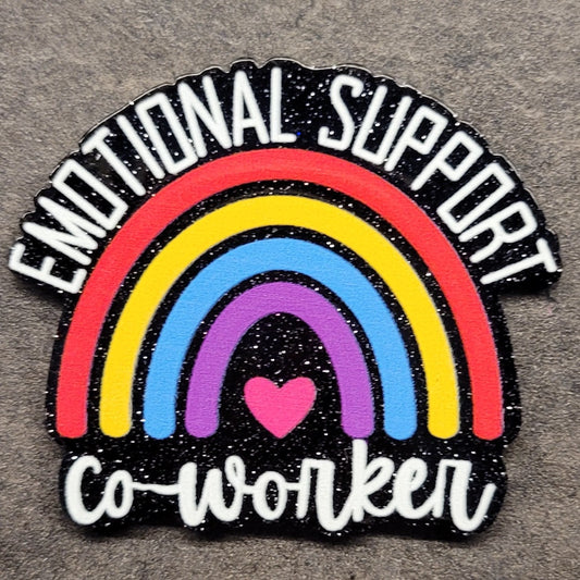 Acrylic flatback diy- emotional support coworker rainbow