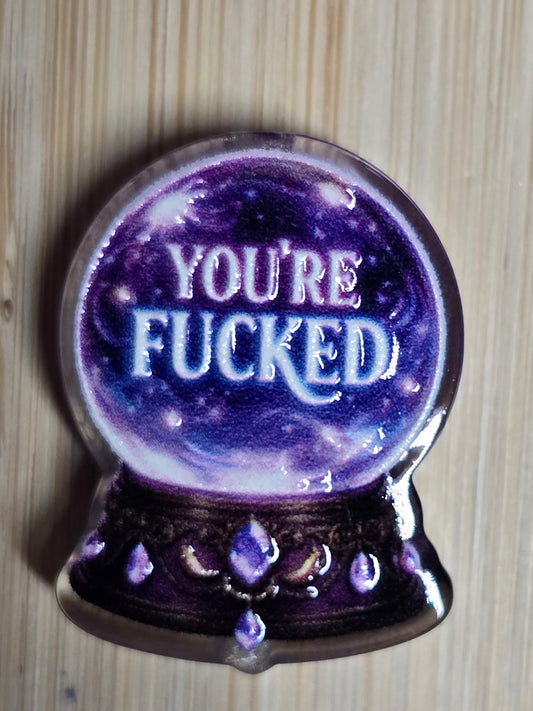 Acrylic focal beads adult language crystal ball