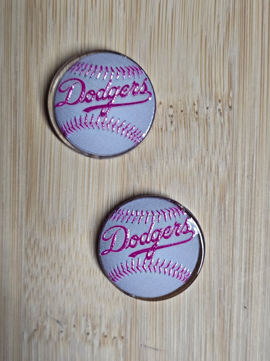 Focal- acrylic focal beads baseball team