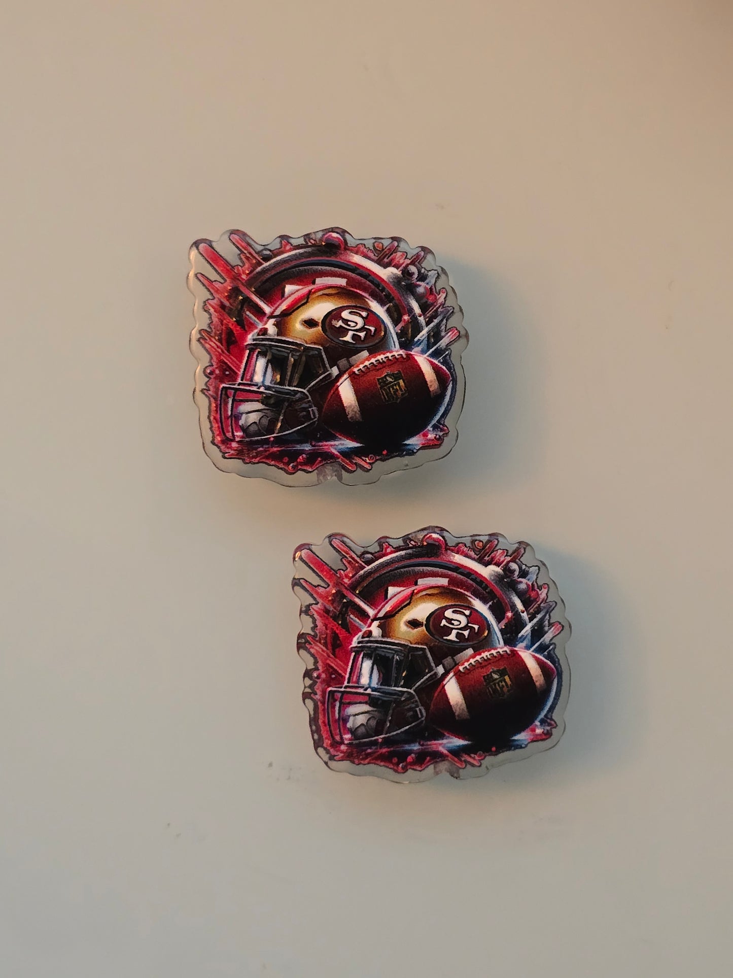 Acrylic focal beads nfl football teams