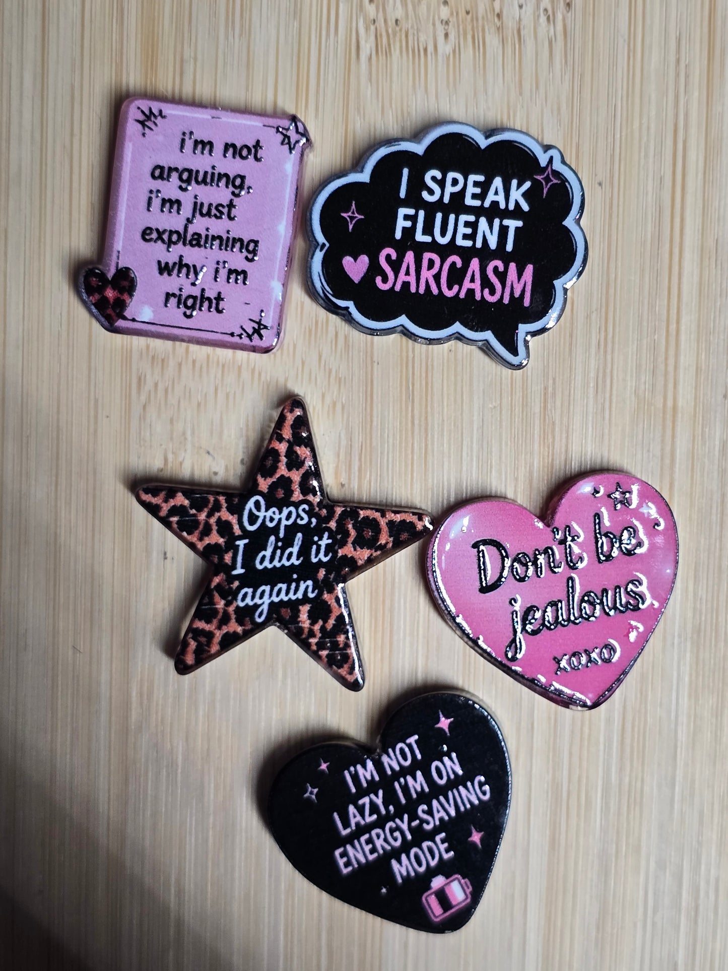 Acrylic focal beads sarcastic humor
