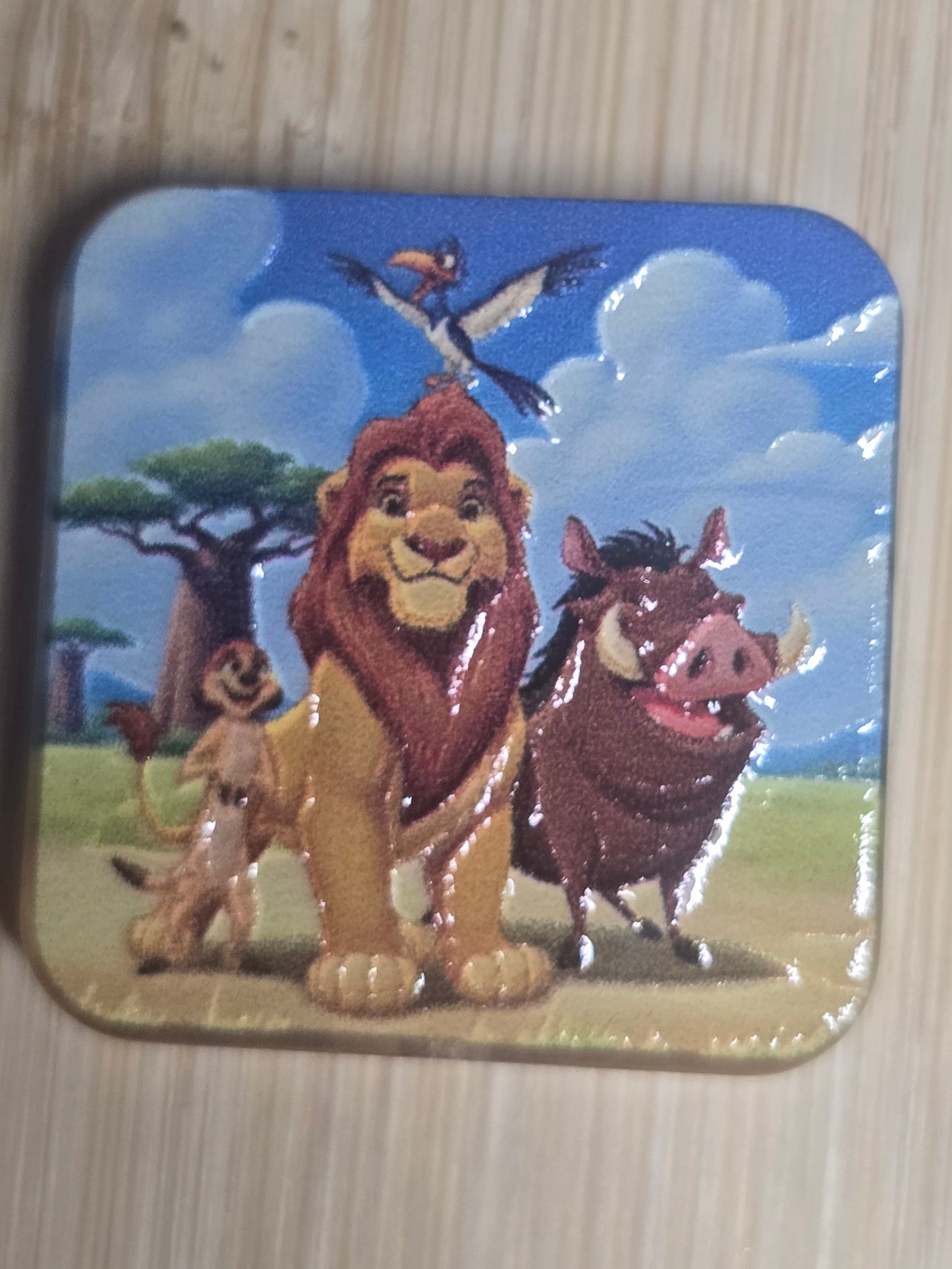 Acrylic focal beads DS movie with a lion