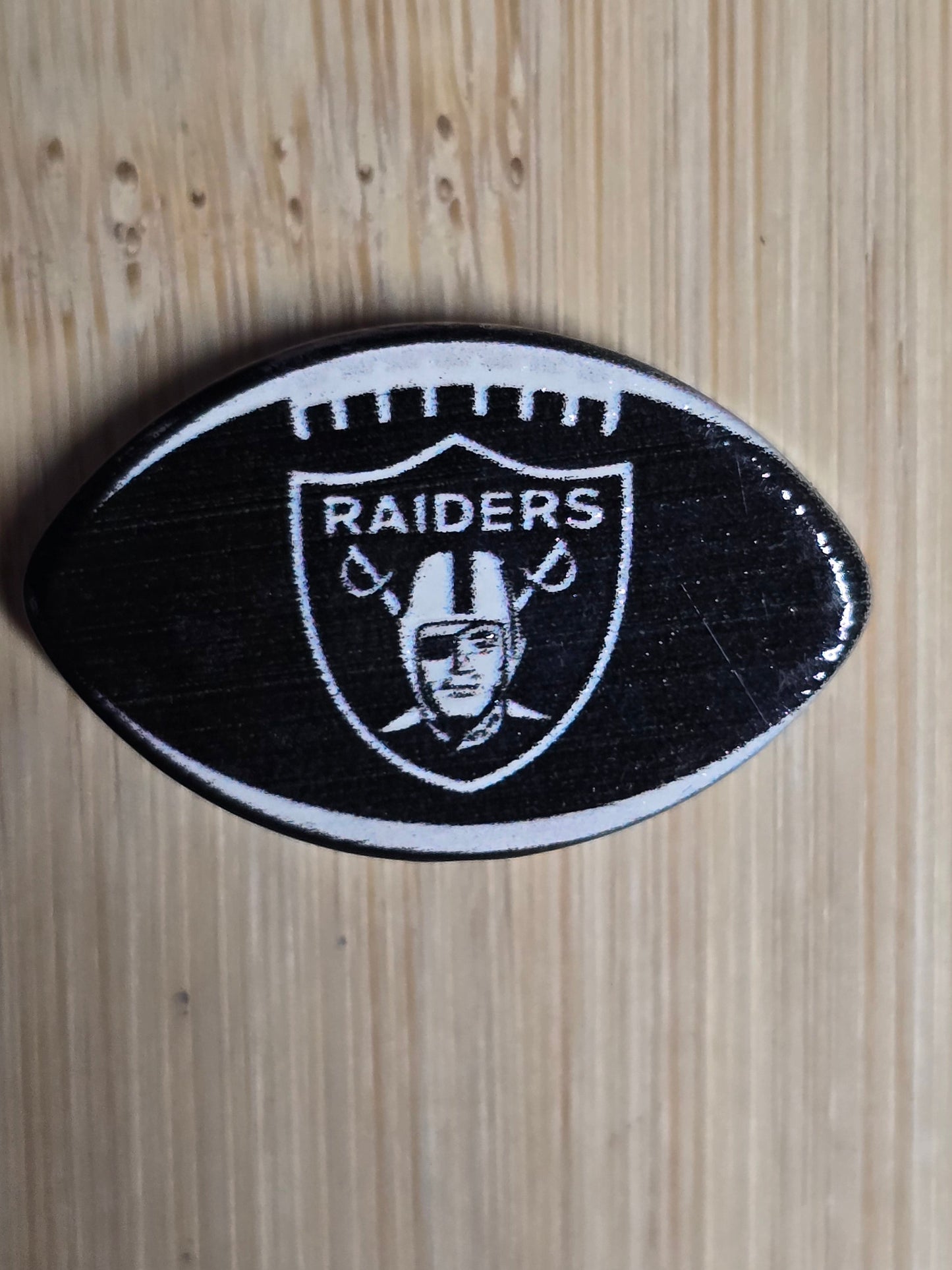 Acrylic focal beads football shaped logos
