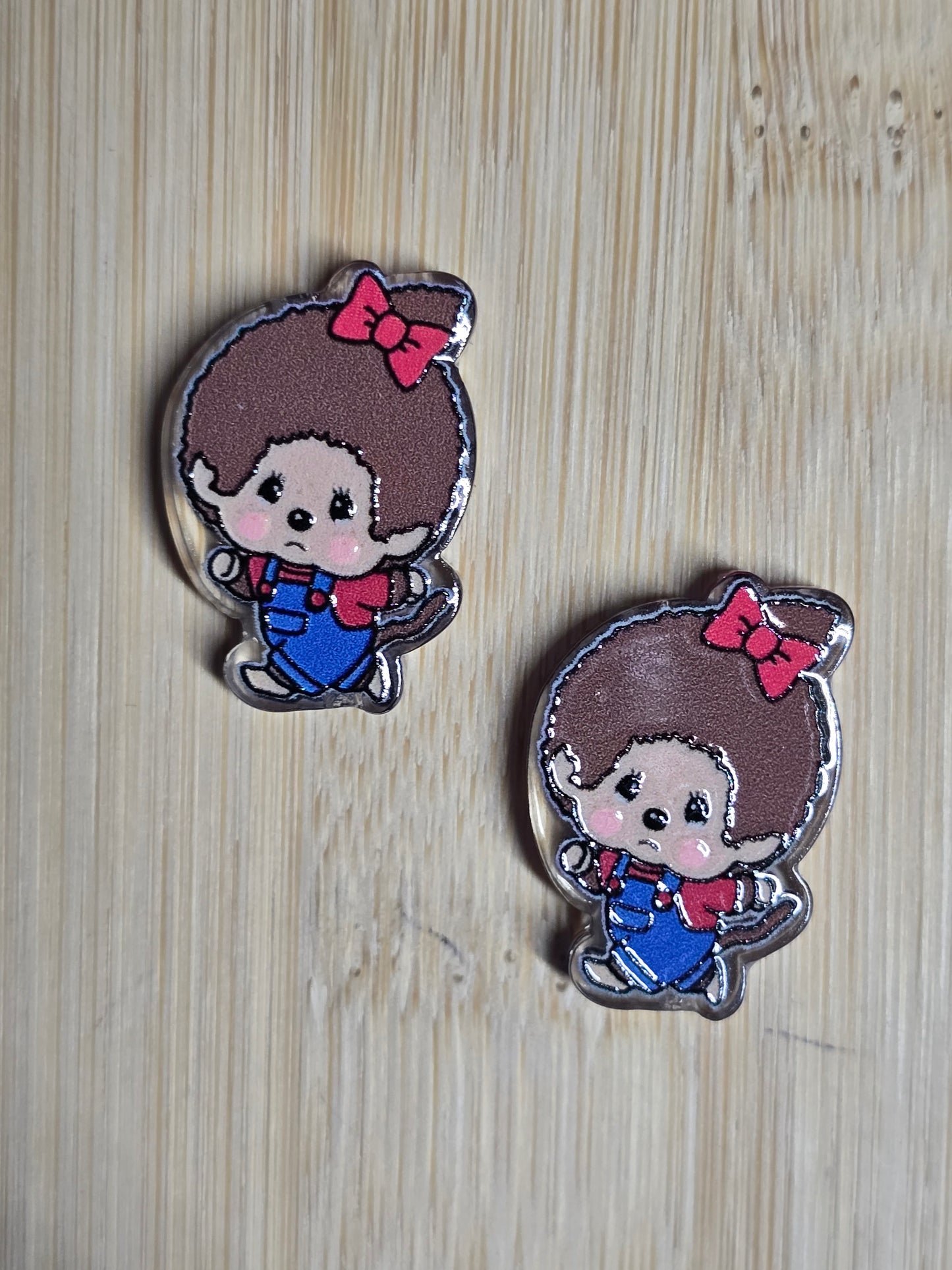 Acrylic focal beads 70's doll