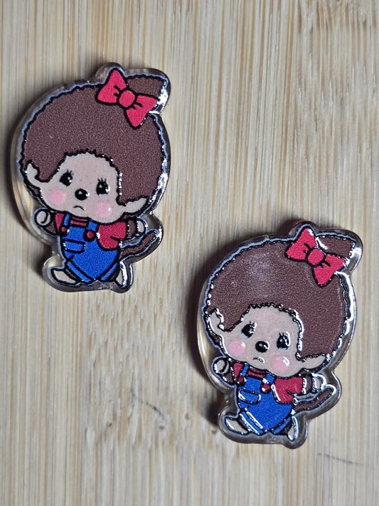 Acrylic focal beads 70's doll