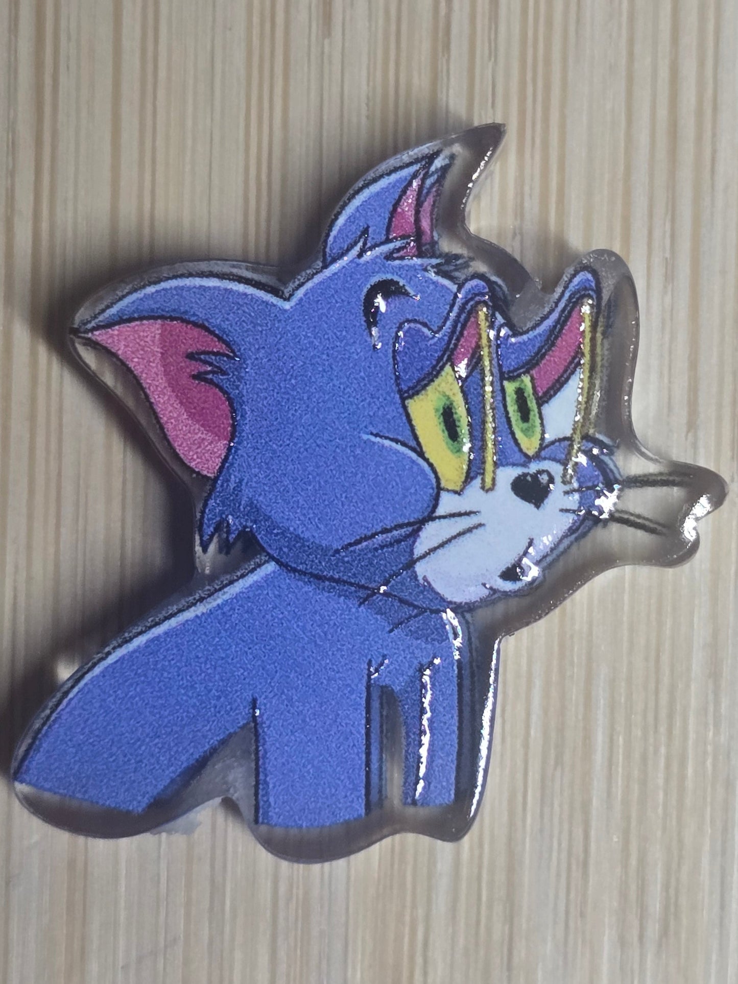 Acrylic focal beads tired Tom cat