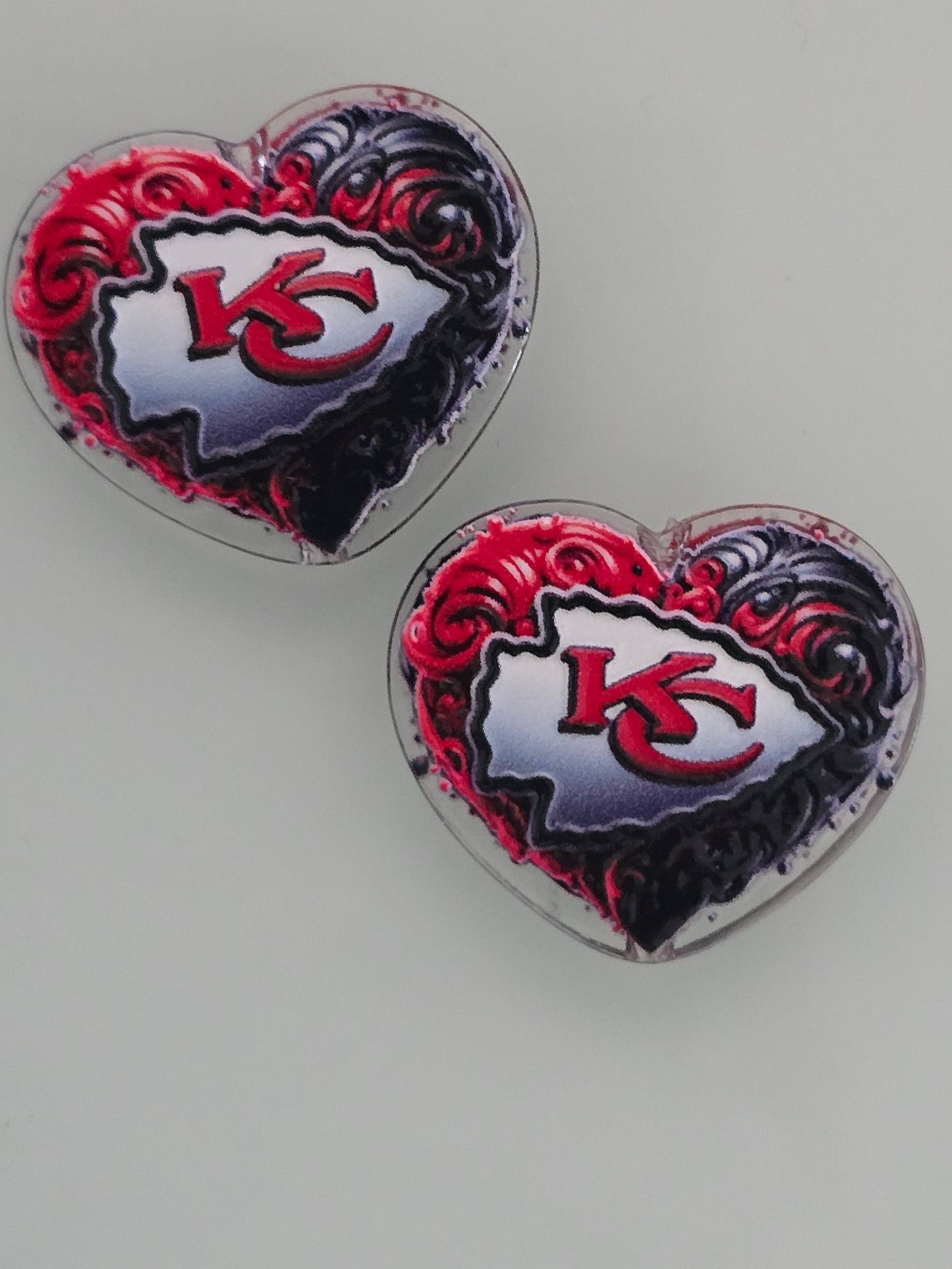 Acrylic focal beads heart shape NFL teams