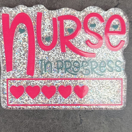 Acrylic flatback diy-  pink nurse in progress