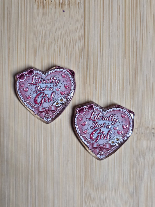 Focal- acrylic focal beads heart