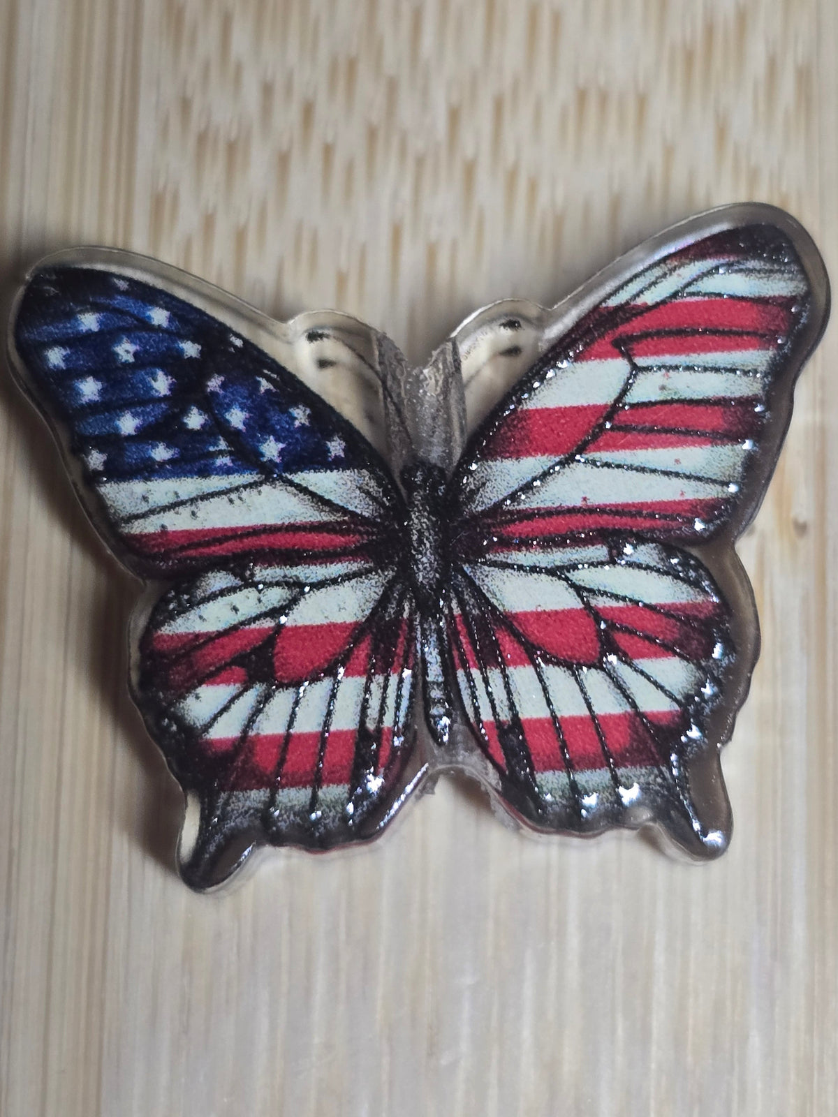 Acrylic focal beads-stars & stripes