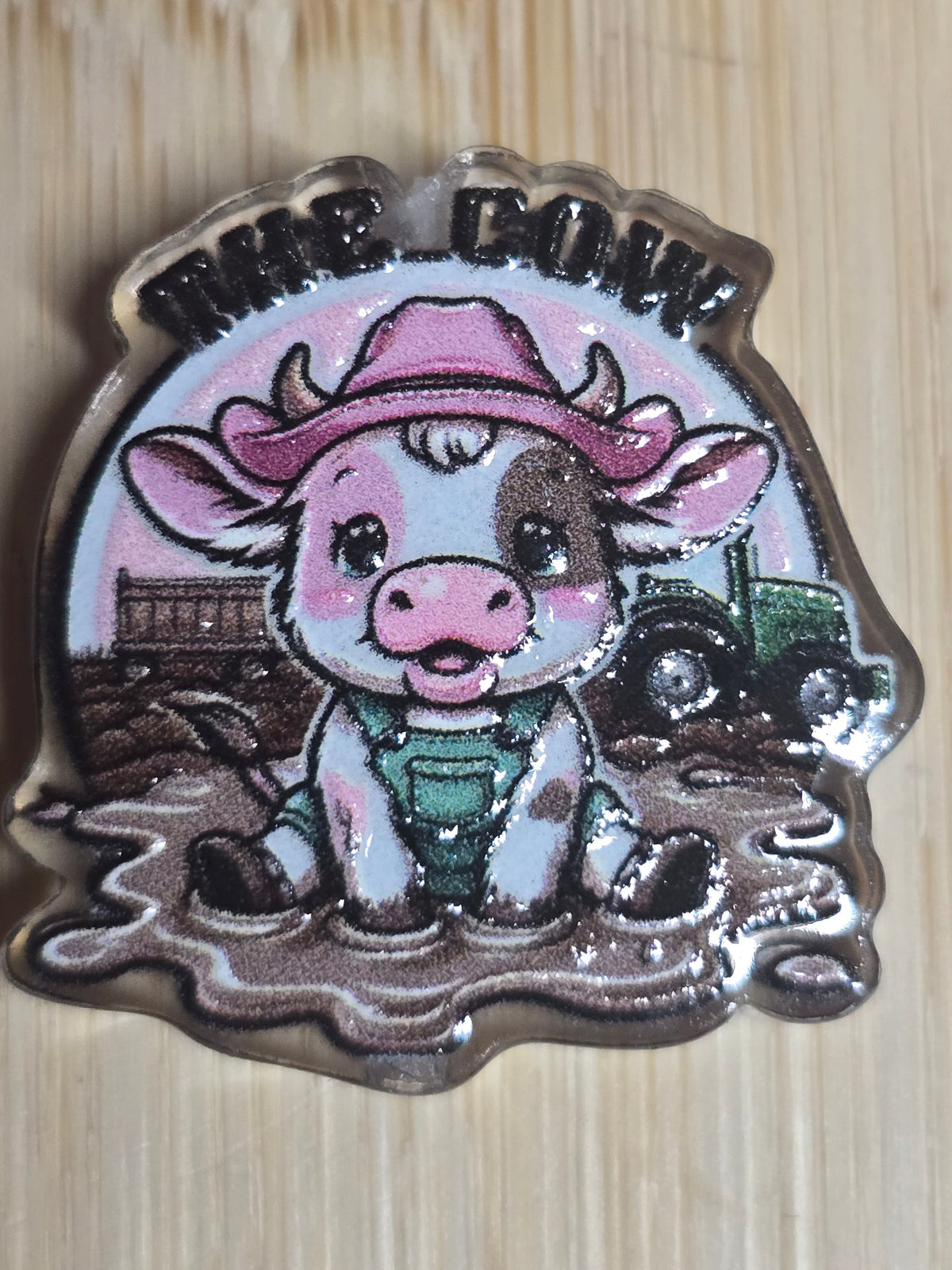Acrylic focal beads cows