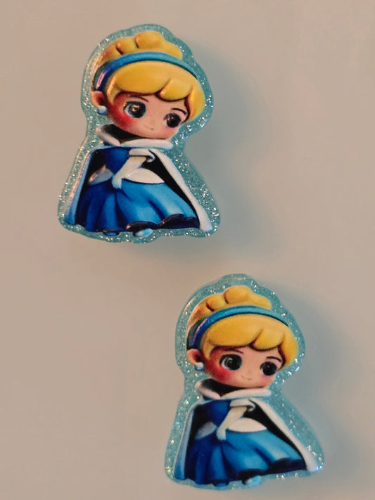 Acrylic focal beads DS blue princess