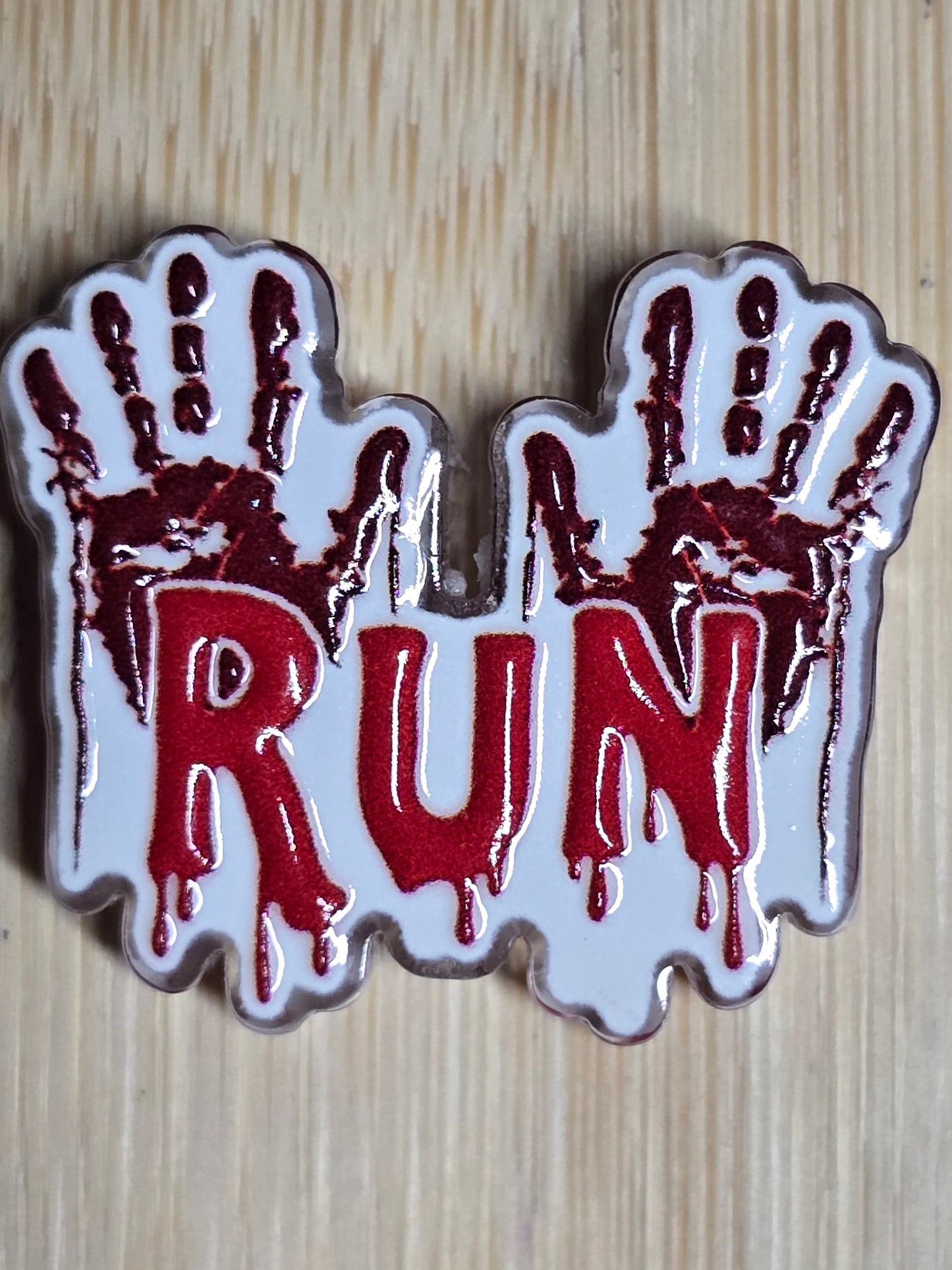 Acrylic focal beads horror theme- run