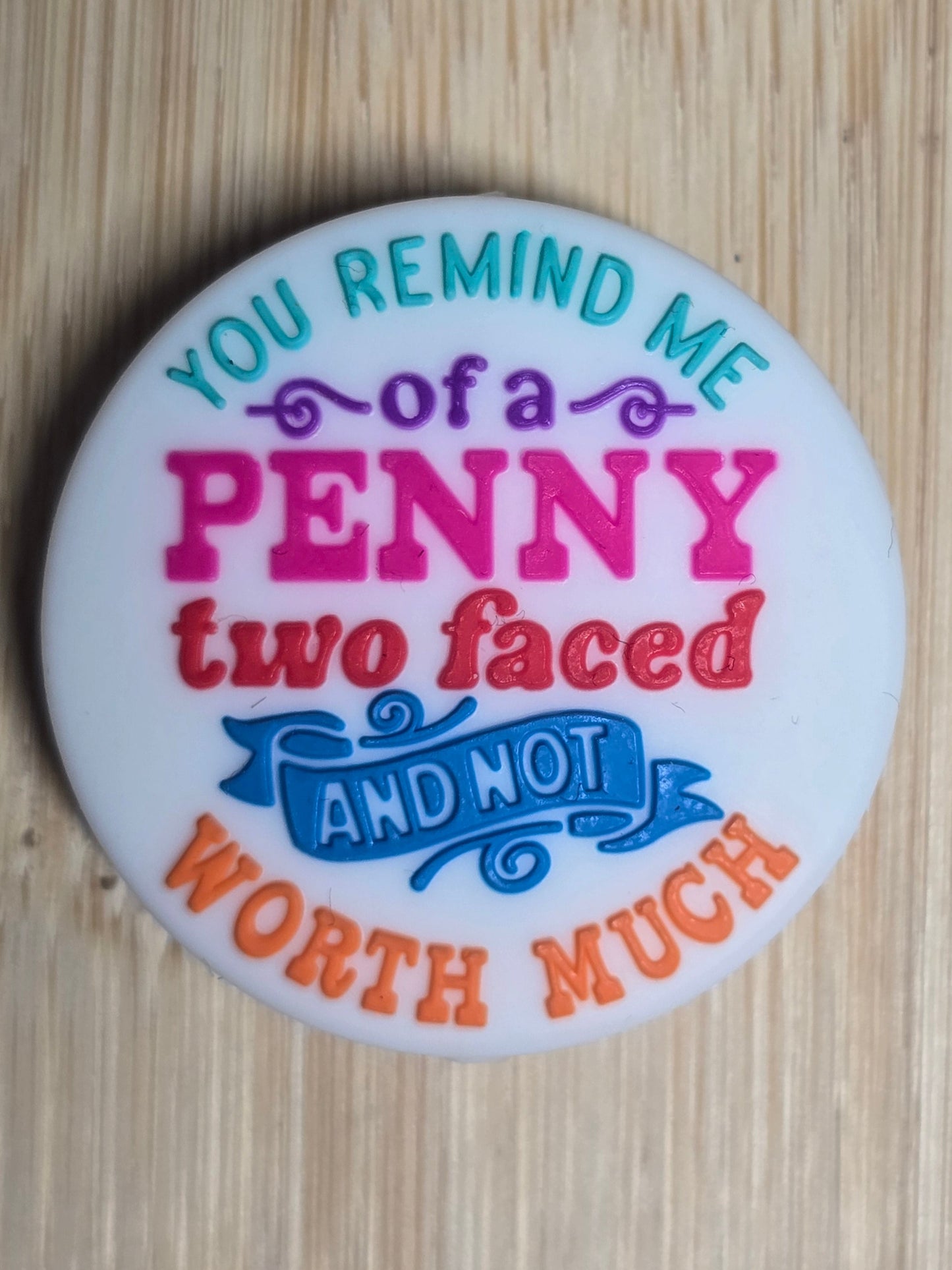 Focal silicone bead sarcastic humor
