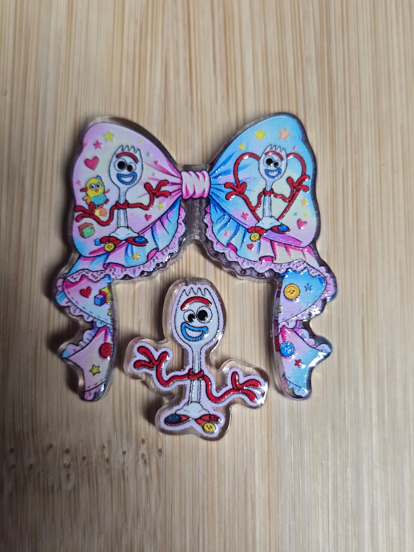 Acrylic focal beads 2pc bow sets