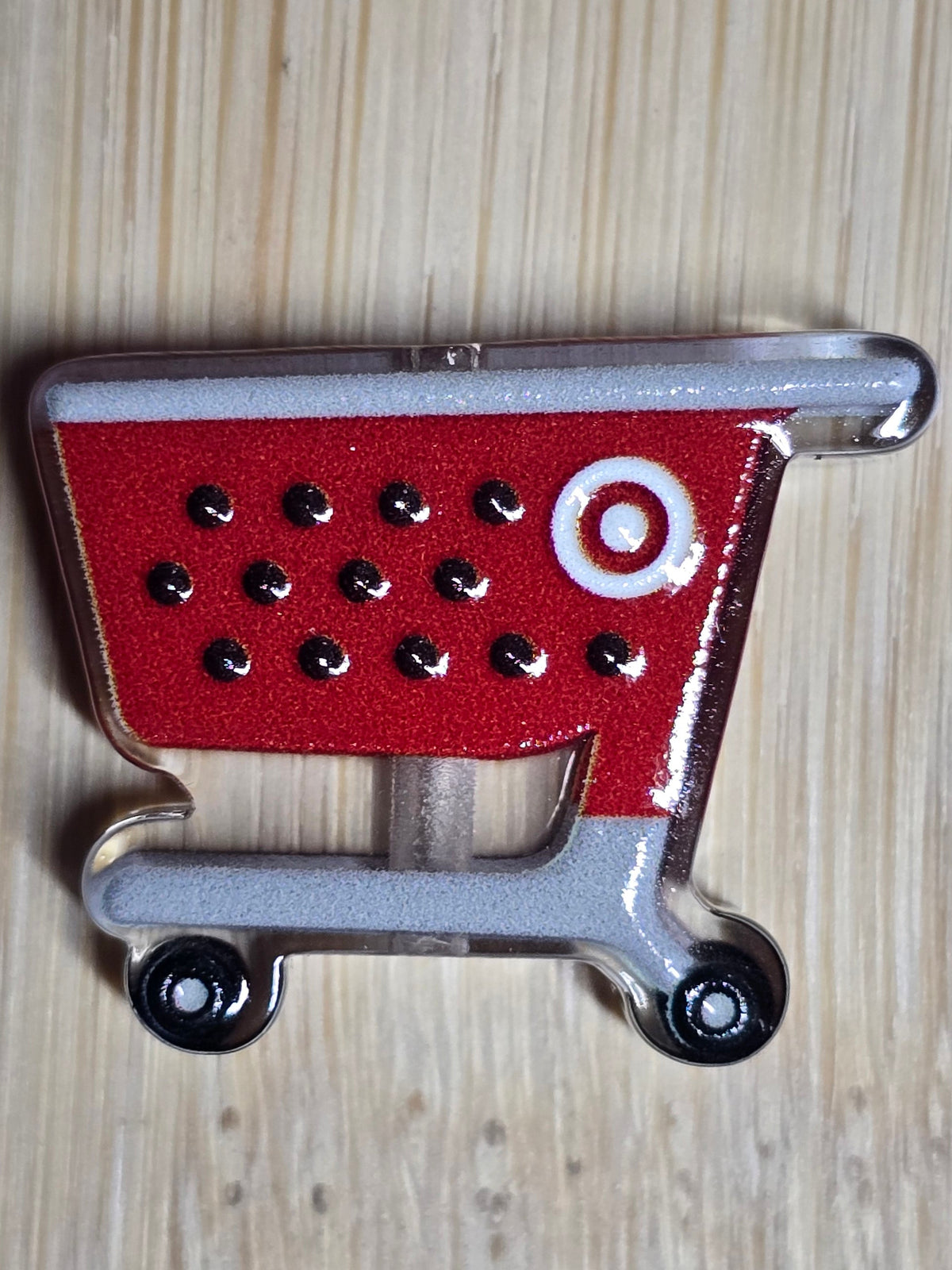 Acrylic focal beads- shopping carts