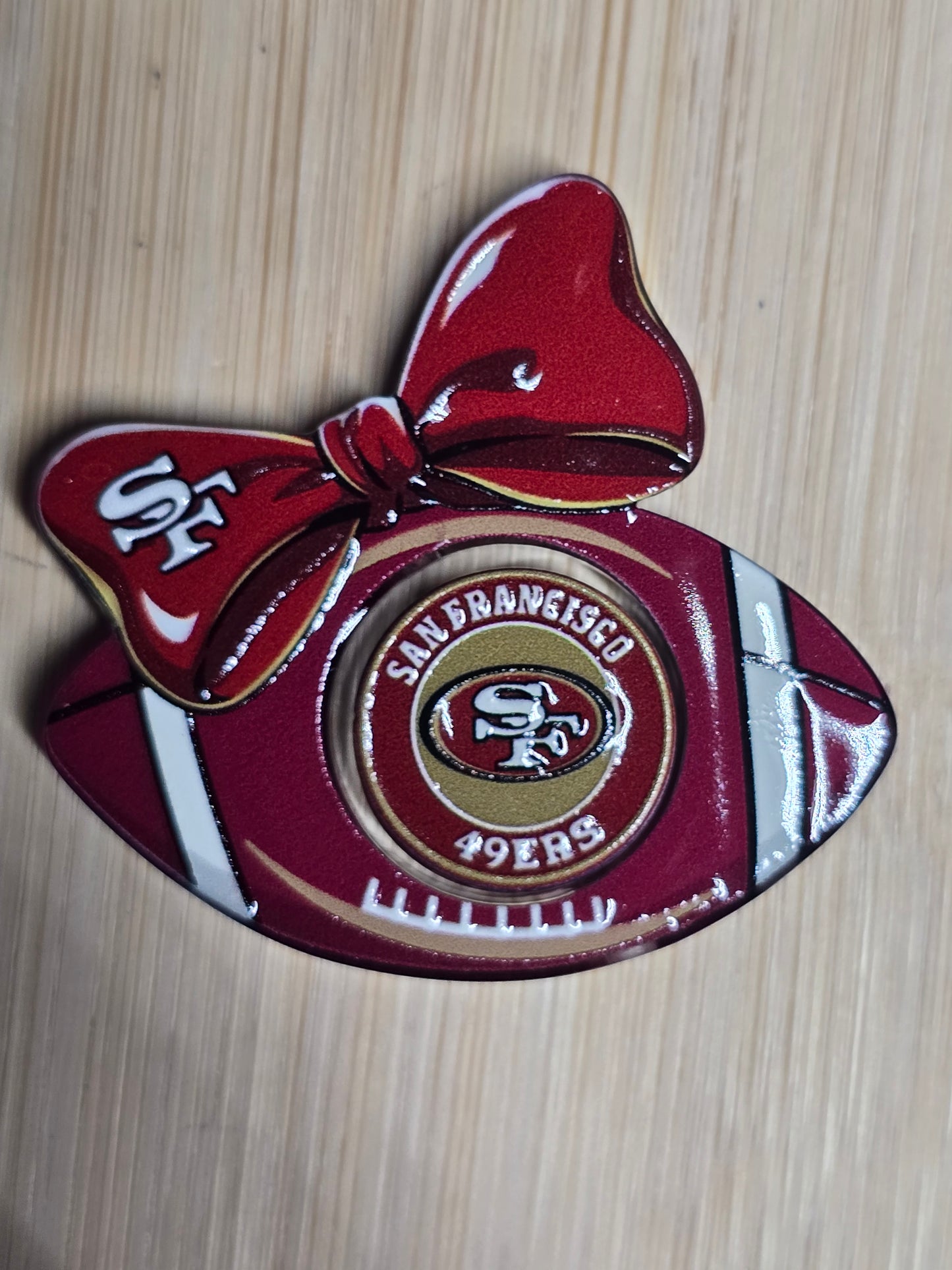 Acrylic focal beads  2pc football set