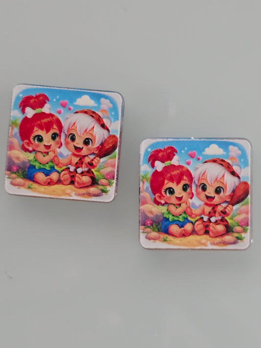 Acrylic focal beads stone age kids