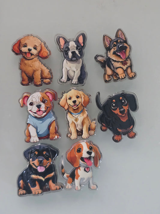 Acrylic focal beads puppies mix