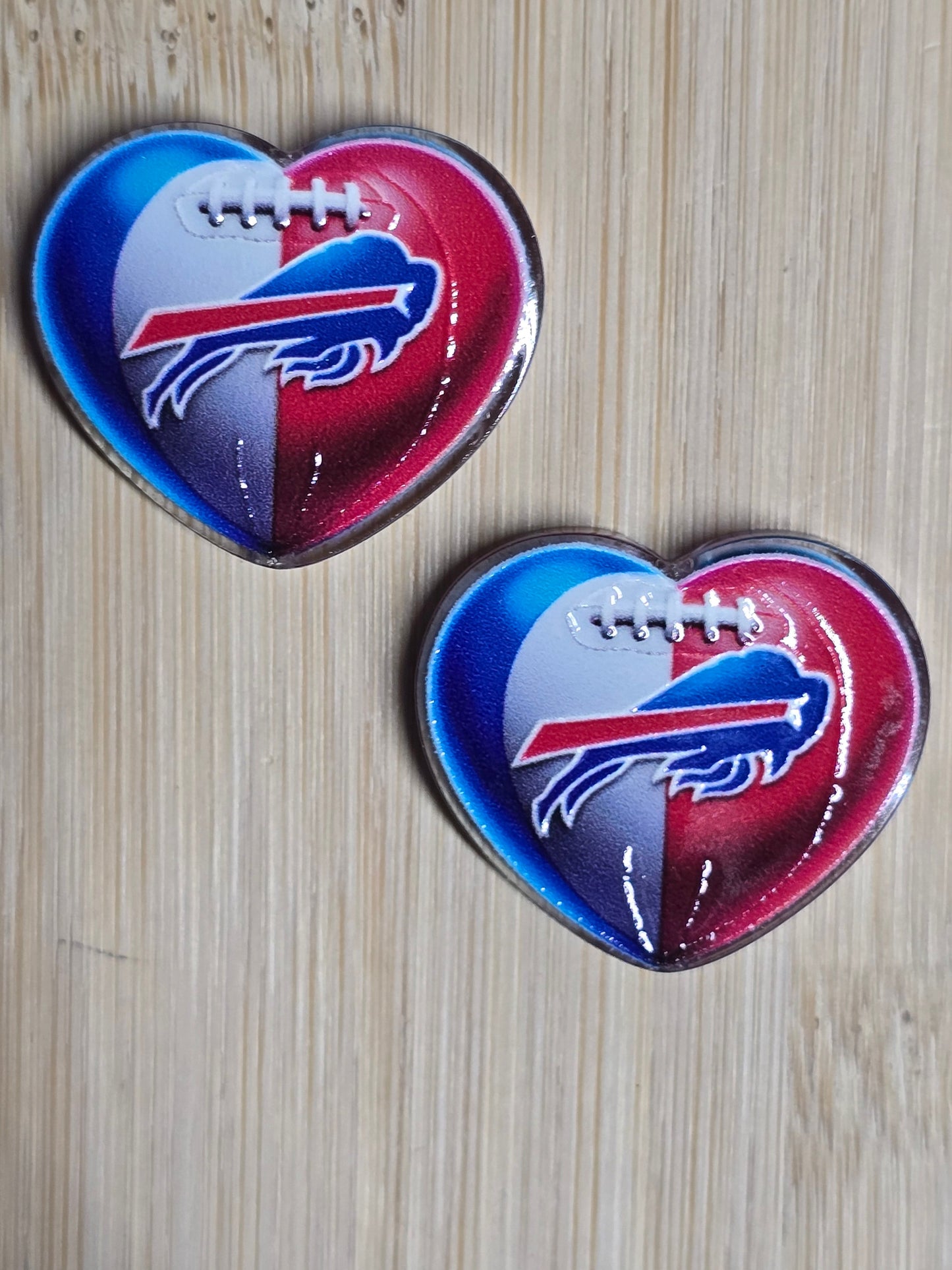 Acrylic focal beads heart shape NFL teams