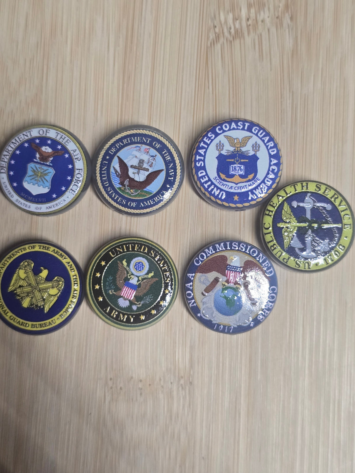 Acrylic beads military design