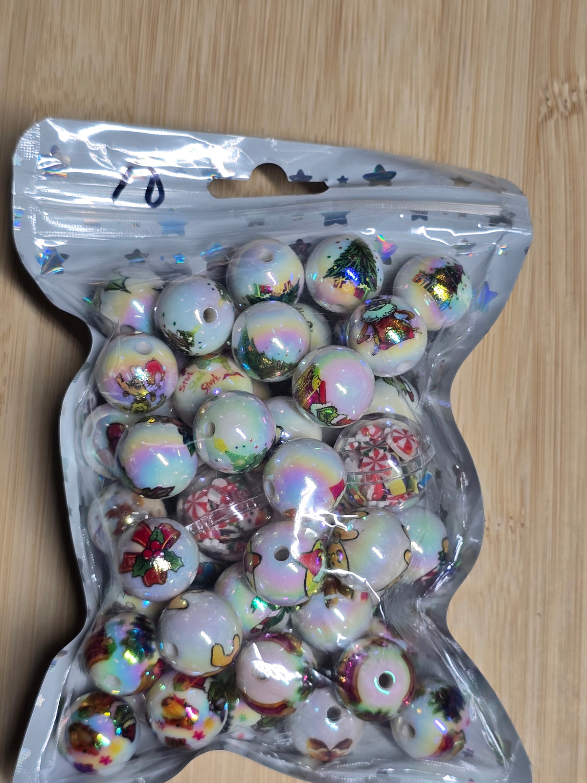 Christmas bead mix- silicone and acrylic