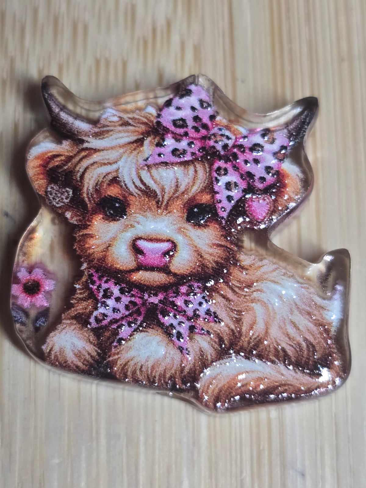 Acrylic focal beads cows