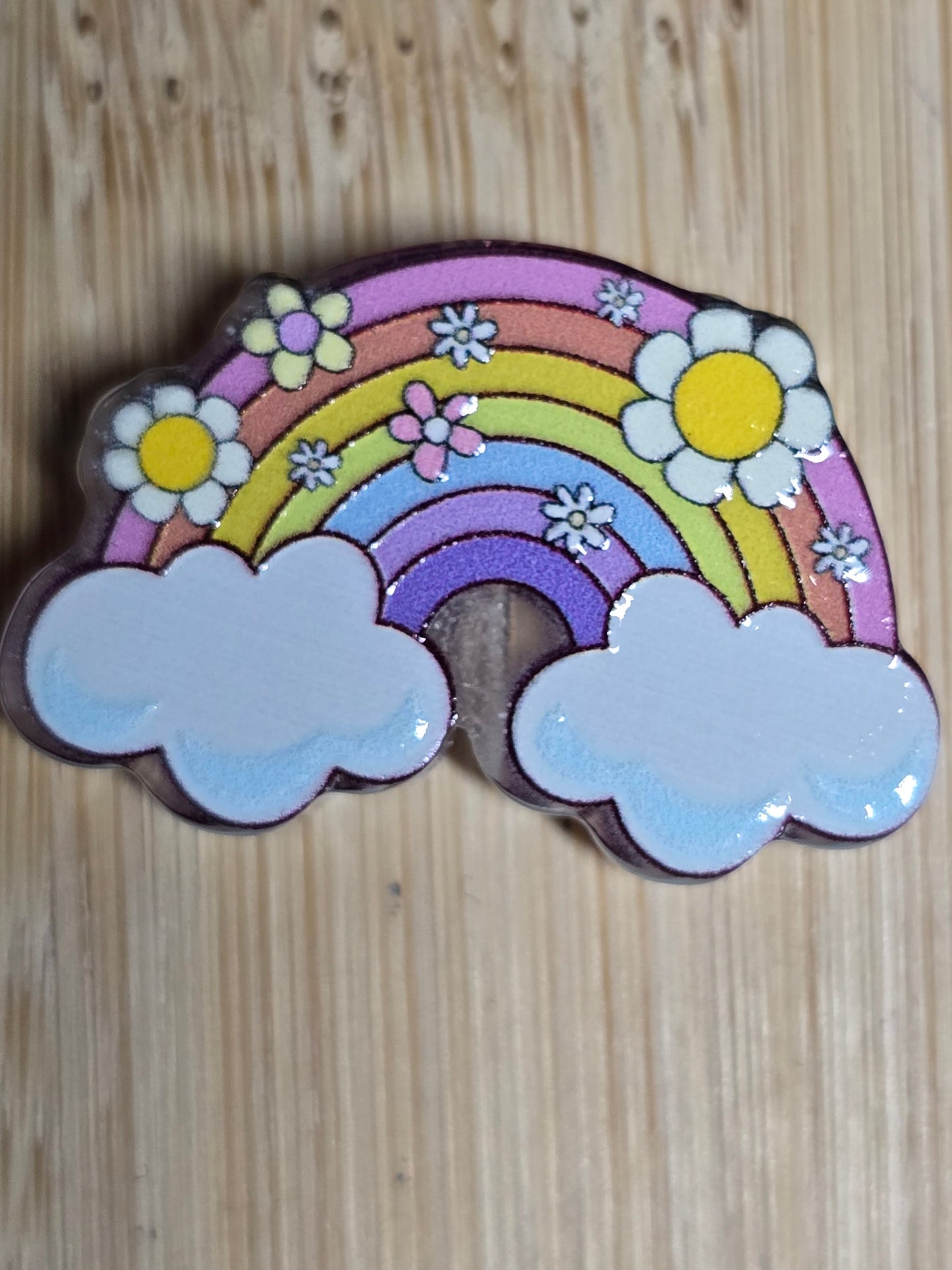 Acrylic focal beads rainbow
