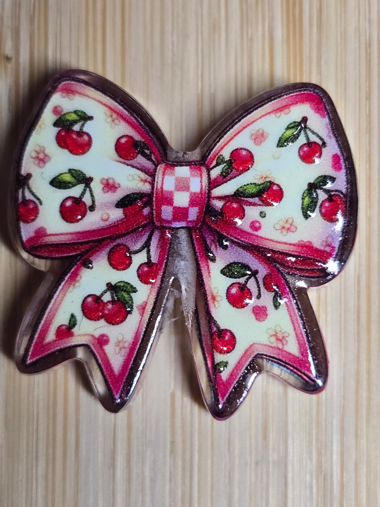 Acrylic focal beads back in stock- cherry bow