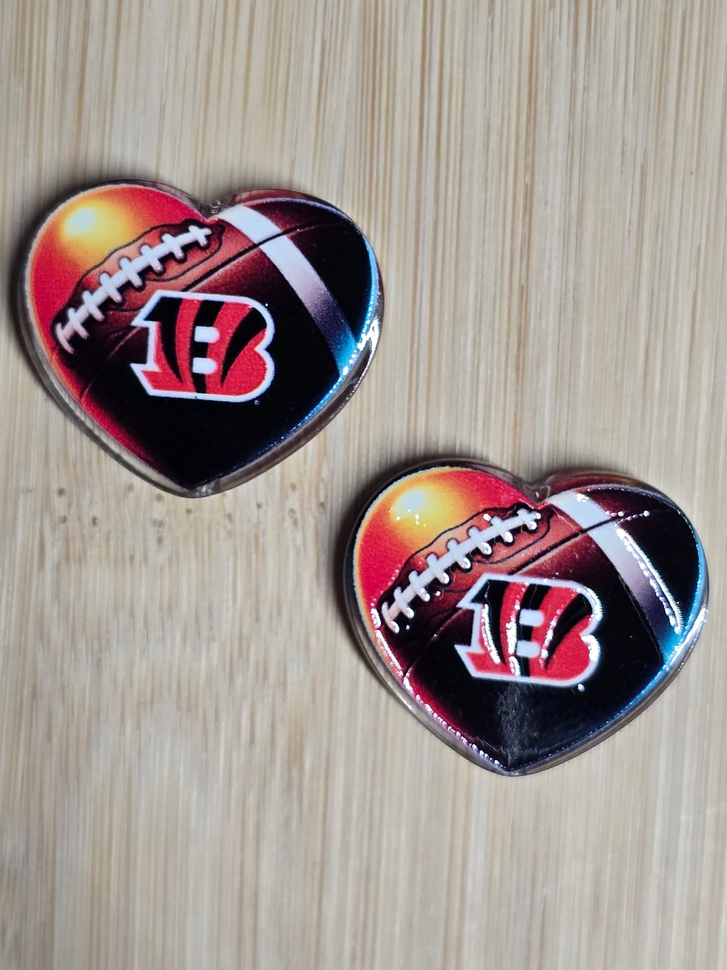 Acrylic focal beads heart shape NFL and