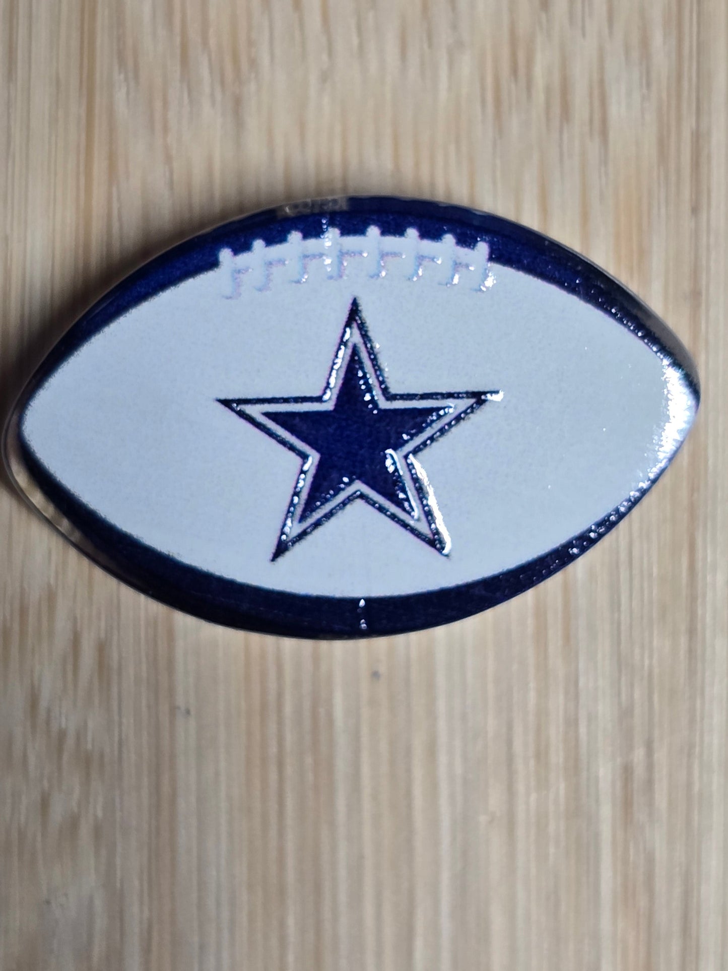Acrylic focal beads football shaped logos