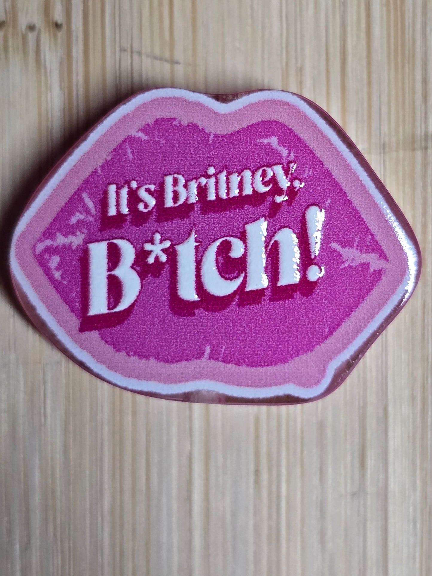 Acrylic focal beads- adult language- pink lips