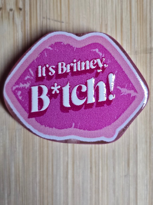 Acrylic focal beads- adult language- pink lips