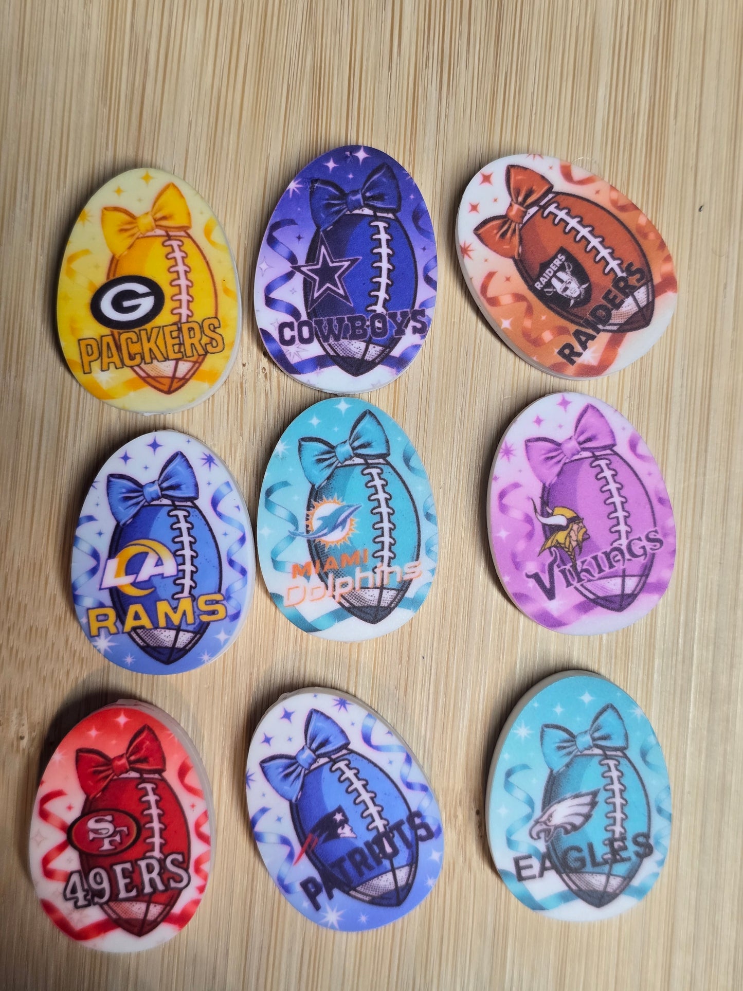 Beads- silicone printed football teams 1 set of 26pcs