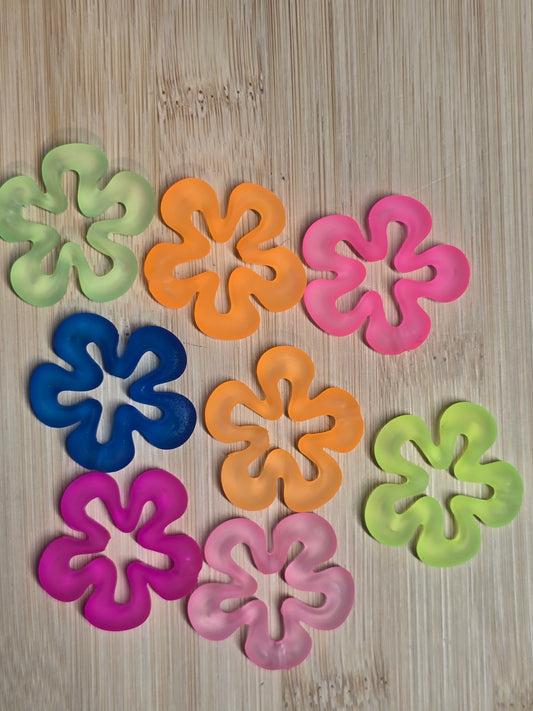 Acrylic beads neon flowers small size