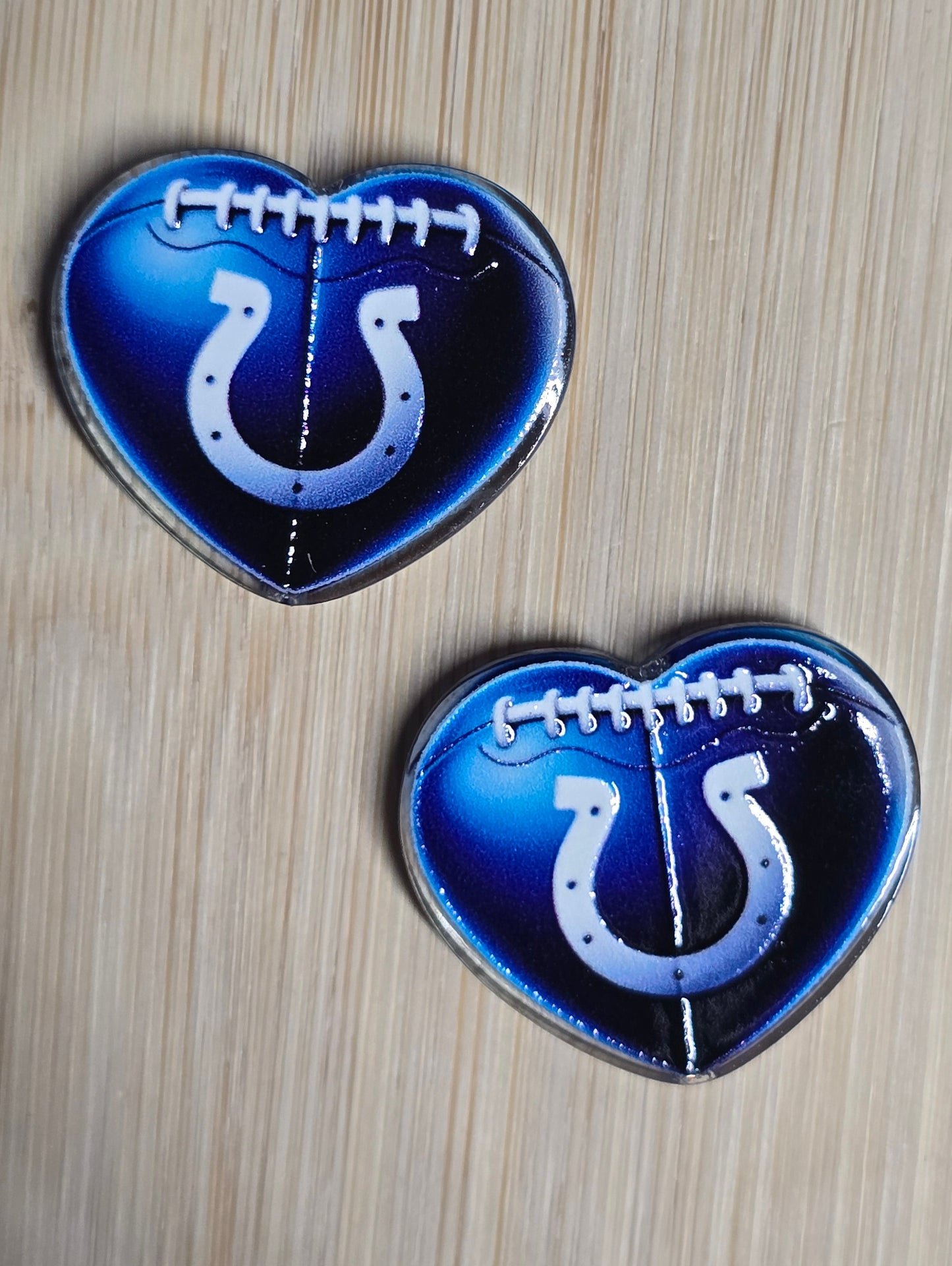 Acrylic focal beads heart shape NFL and