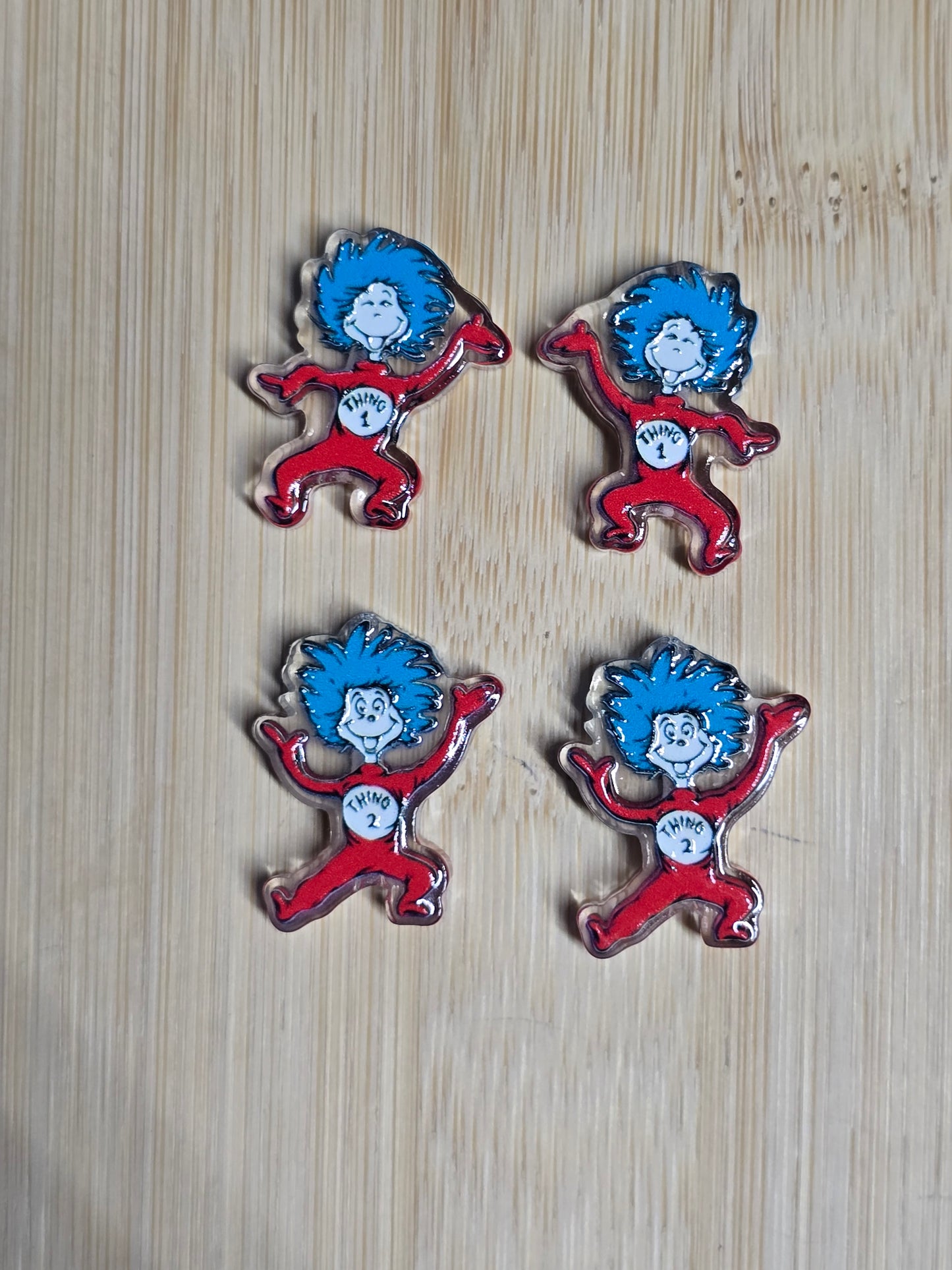 Acrylic focal beads children's book characters