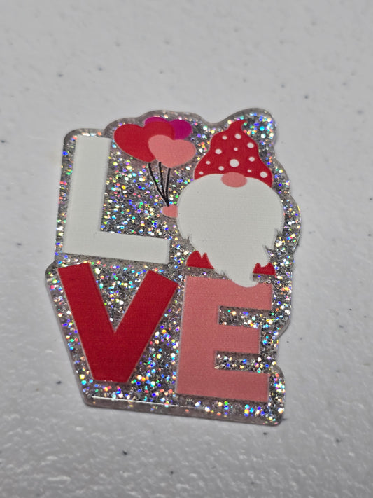 Acrylic flatback- heart gnome