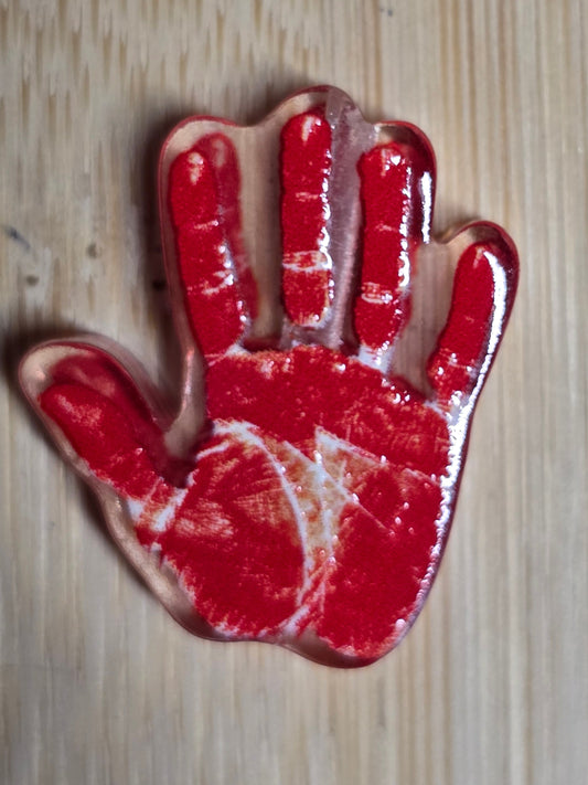 Acrylic focal beads horror theme handprint