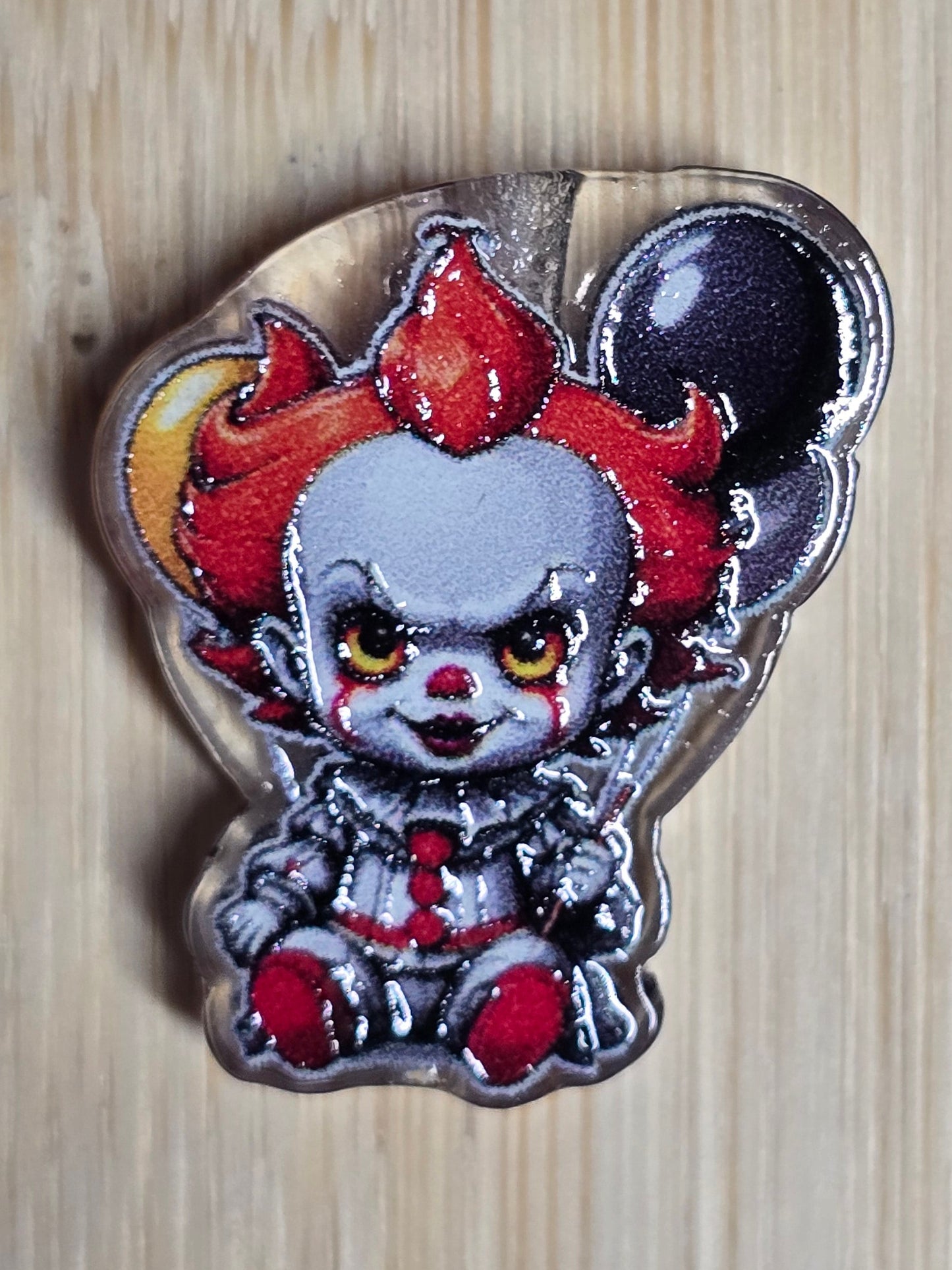 Acrylic focal beads horror character- clown