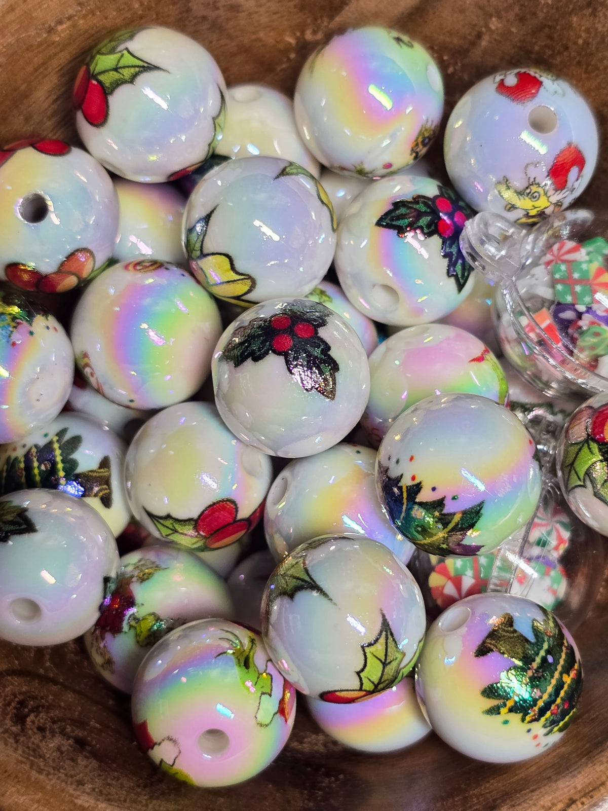 Christmas bead mix- silicone and acrylic