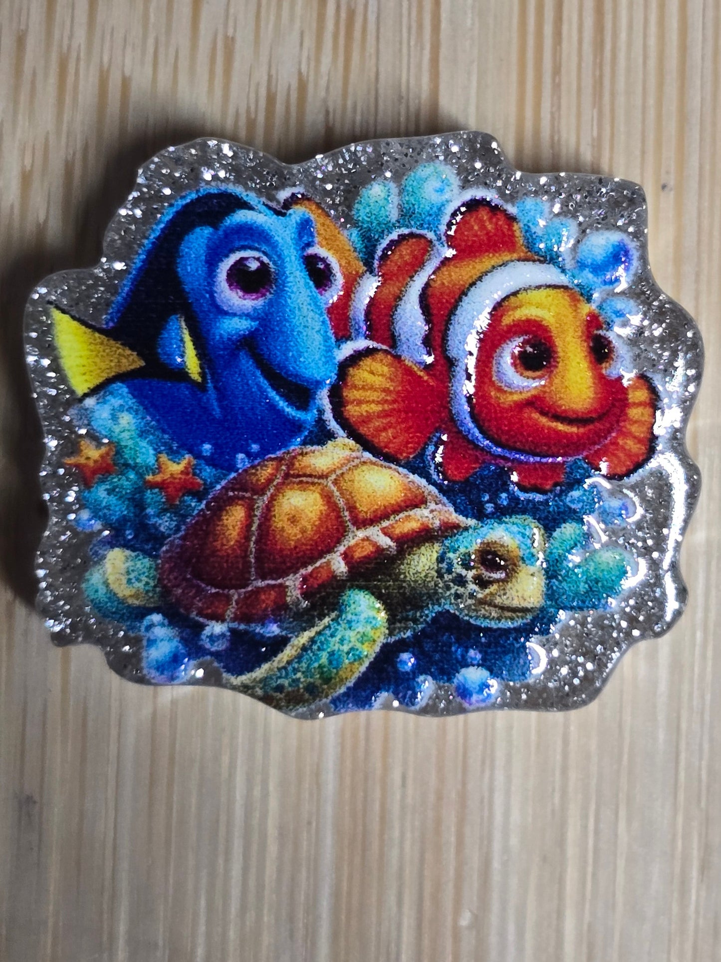 Acrylic focal beads DS movie characters-fish and turtle
