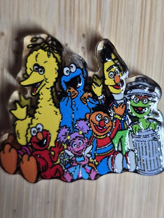 Acrylic focal beads 70's children's show