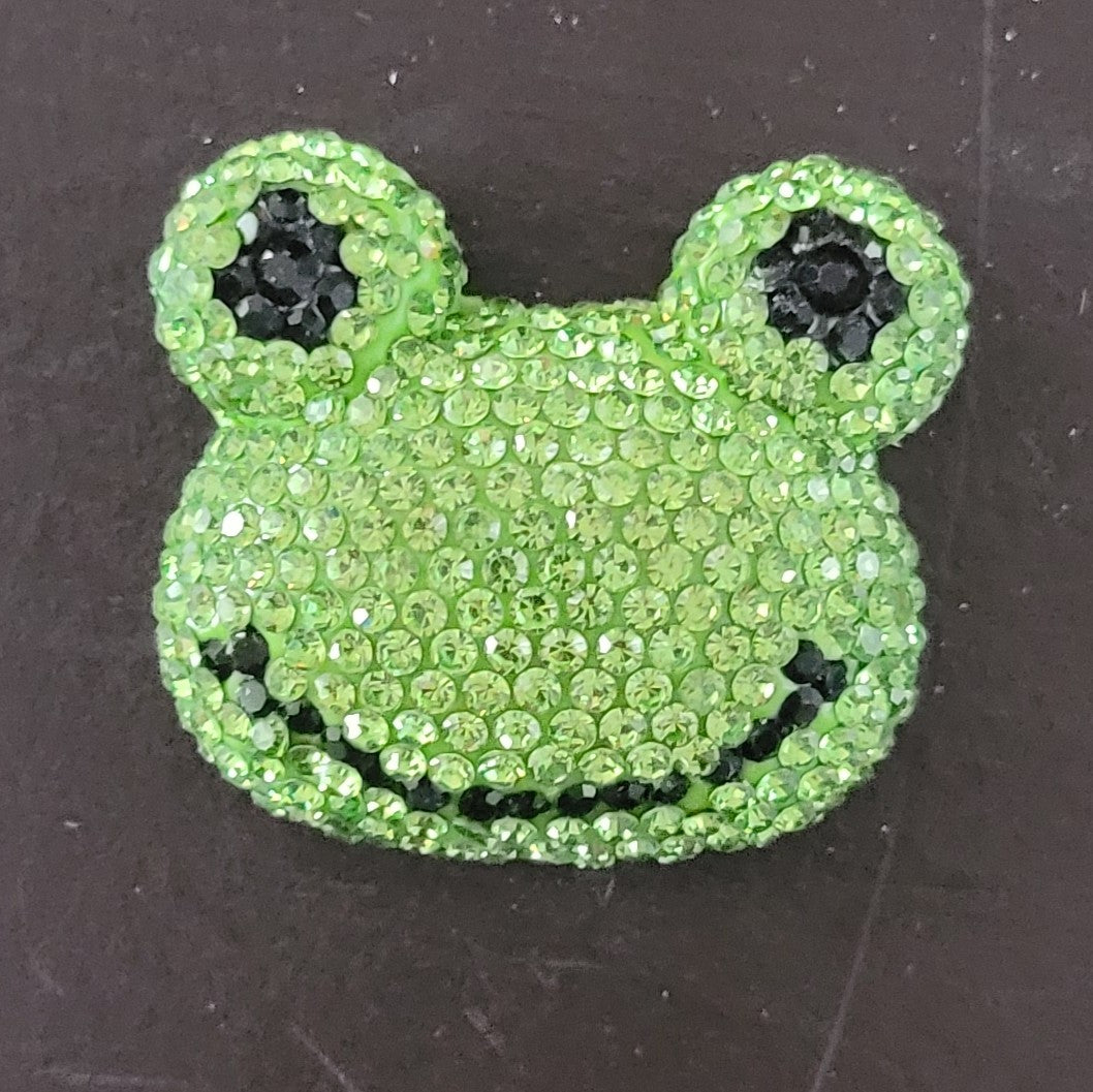 DiY- Green rhinestone 3D frog