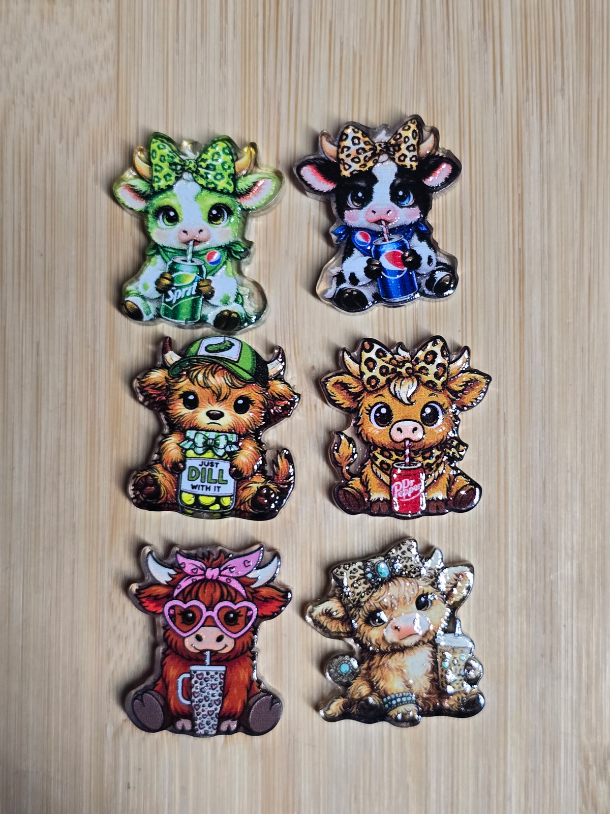Acrylic focal beads moo moo's
