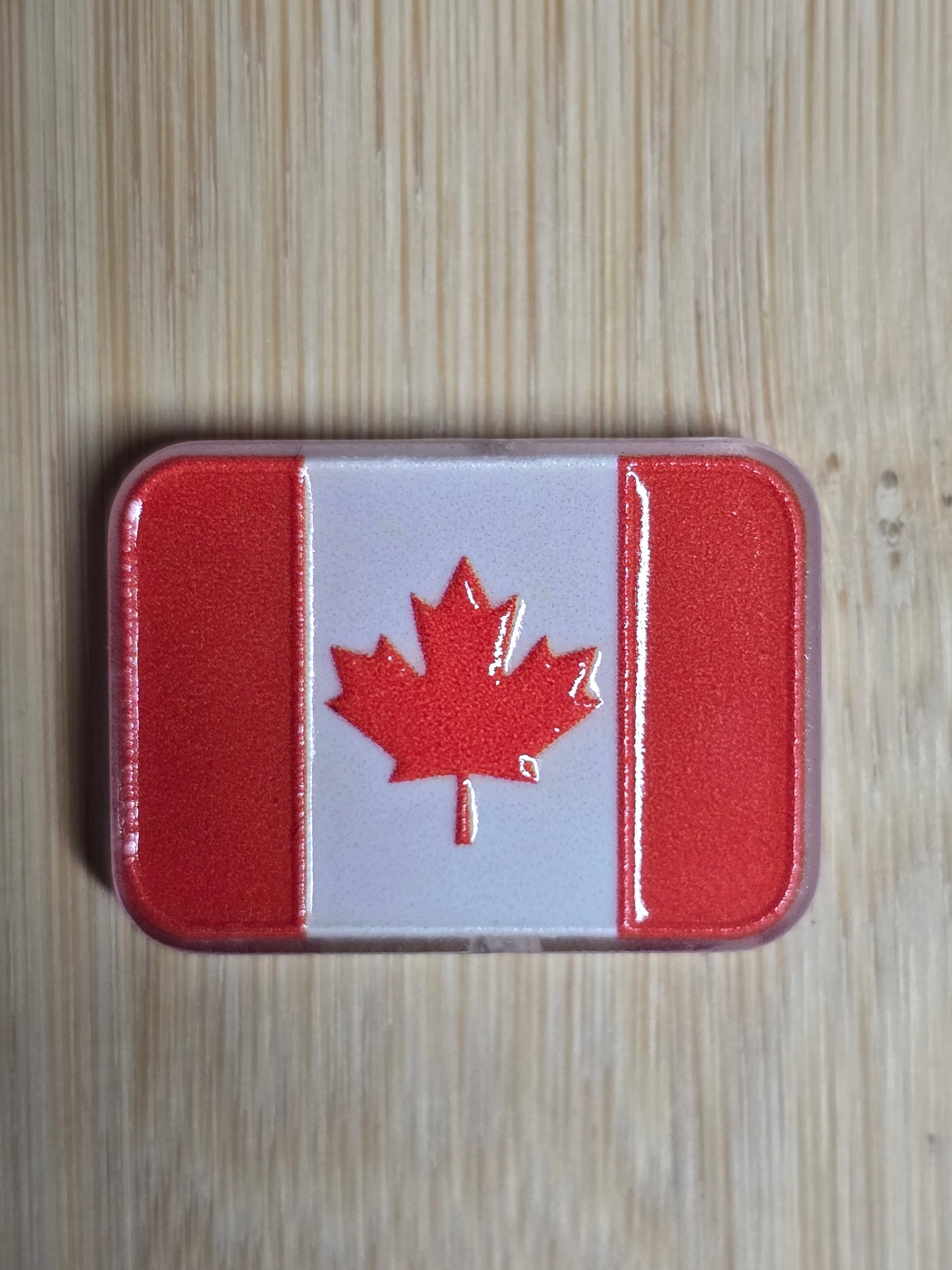 Acrylic focal beads flag- Canada