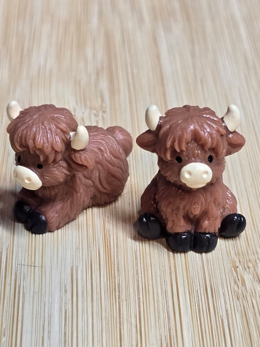 Acrylic focal beads- topper- brown cow