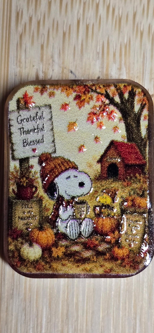 Acrylic focal beads- a boy and his dog