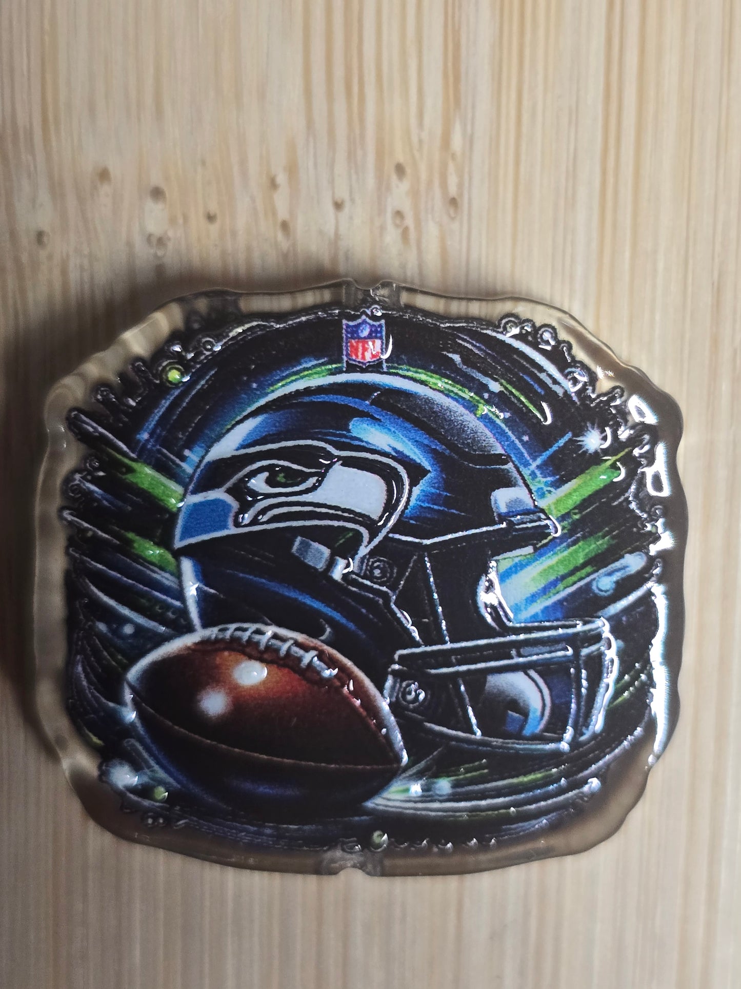 Acrylic focal beads nfl football team