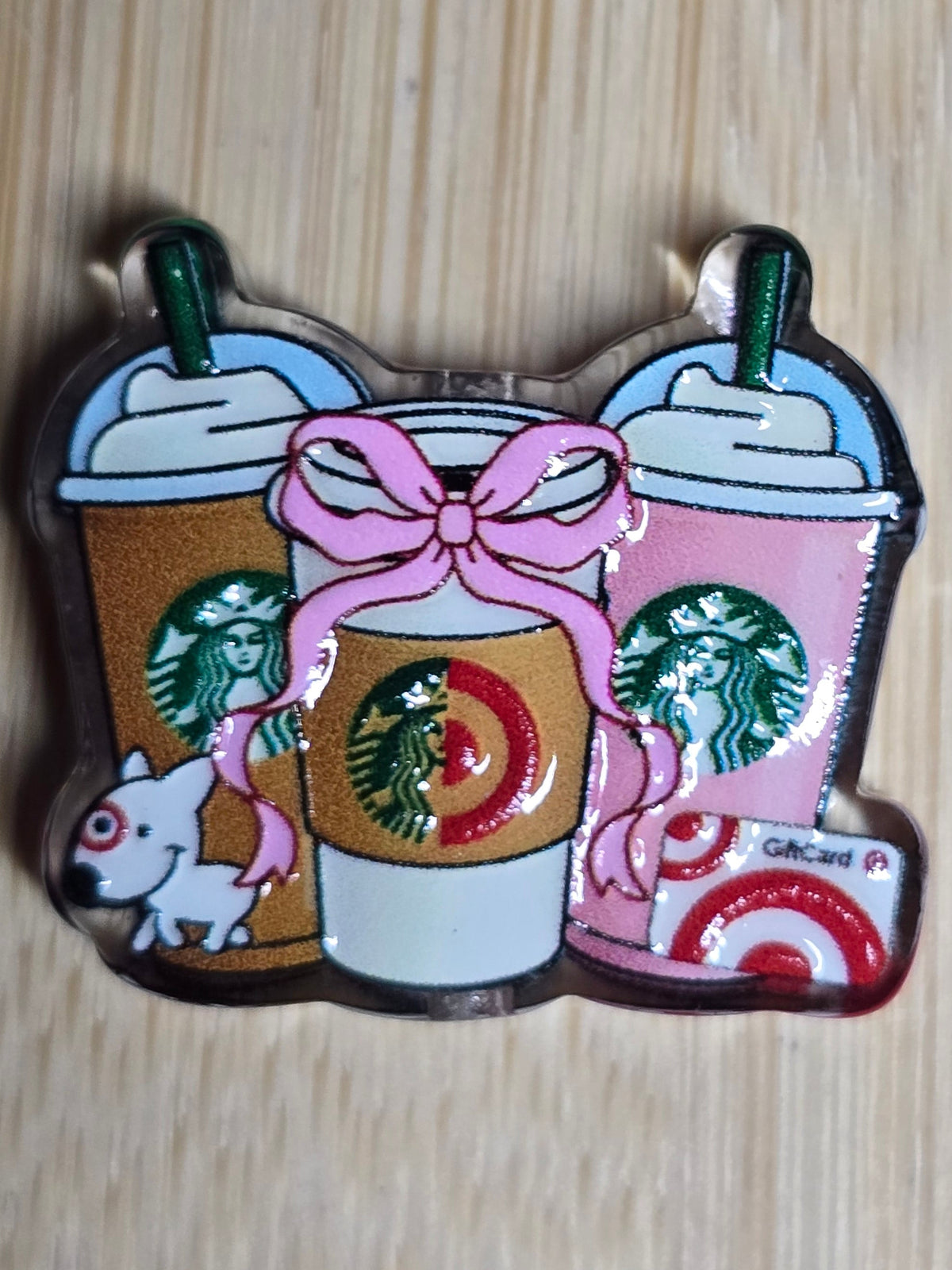 Acrylic focal beads-coffee and shopping